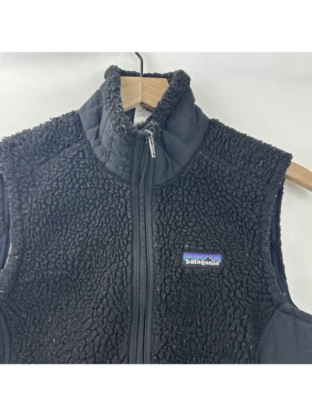 Patagonia Vest Jacket Womens Small Black Synchilla Sherpa Fleece Outdoor Hiking - Picture 14 of 16